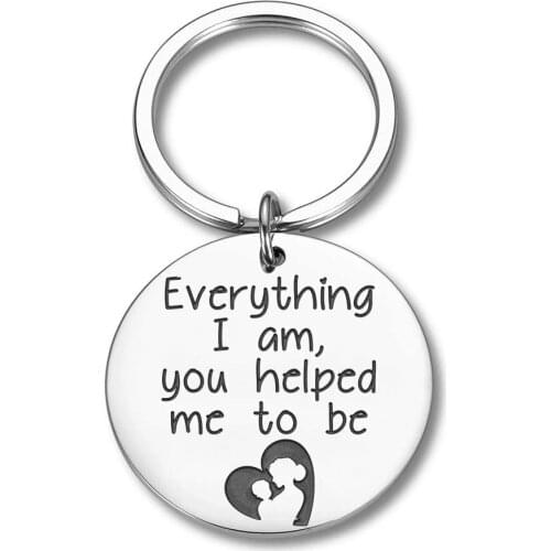 Mother Father Day Keychain Gift for Mom Dad From Daughter Son Keyring Appreciation Gifts for Her Him Women Men Key Chain Charms