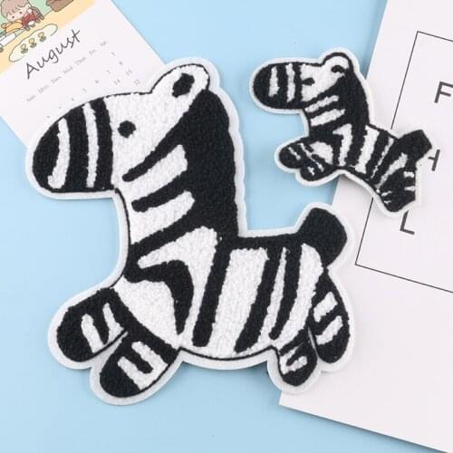 Cartoons Towel embroidery zebra Patch Stripe Badges Embroidered Patches for Clothing Sew-on Patch Iron on Clothes Sticker