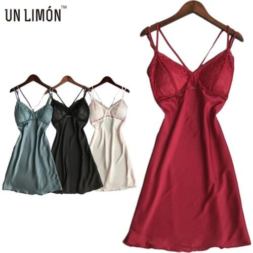 UNLIMON Womens Faux Silk Nighties Plus Size Satin Backless Nightgown Ladies Sexy Spaghetti Straps Nightdress