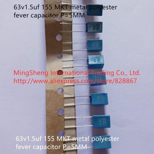 Original new 100% 63v1.5uf 155 MKT metal polyester fever capacitor P=5MM (Inductor)