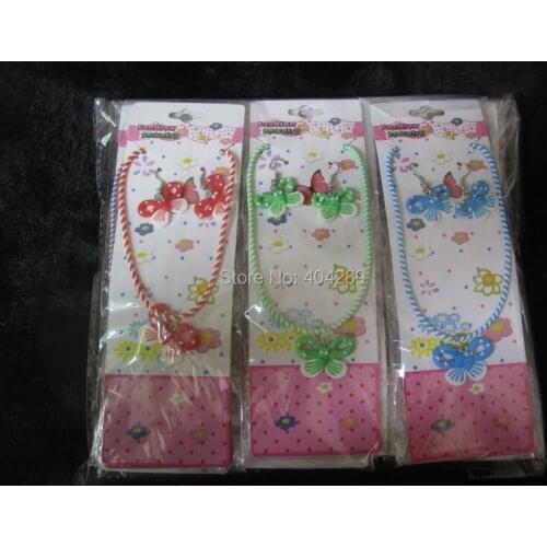 Wholesale 60 sets Girls' Lovely Fimo Polymer Clay Necklace & Earrings Children/Kids Jewelry Set Gift