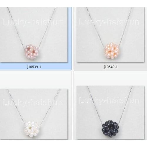 16" 17mm white pink purple black freshwater pearls necklace j10542