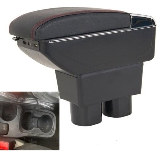 For Ford Figo armrest box central Store content Storage box Seat armrest box with cup holder ashtray USB interface