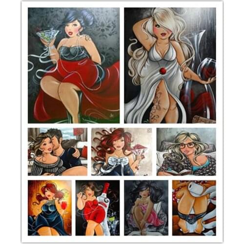 Full Square/Round Drill 5D DIY Diamond Painting "Cartoon Fat woman" 3D Embroidery Cross Stitch Mosaic Home Decor Gift ZT