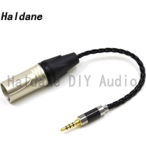 Haldane HIFI 7N Silver Plated 3.5mm TRRS Balanced Male to 4pin XLR Balanced Male Audio Adapter Cable 3.5 to XLR Connector Cable