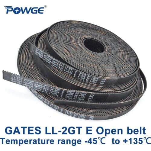 POWGE GT2 LL-2GT E 2GT EPDM Open Synchronous Timing belt width 6/9/10/12/15/20mm Temperature -45℃ to +135℃ VORON Gates Printer