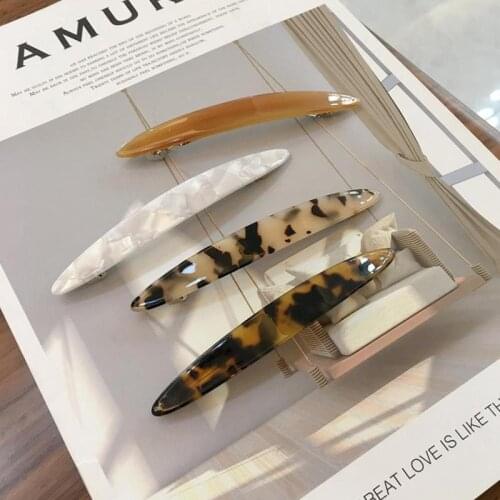 Retro Automatic Spring Hair Ornament Clip Women Girl Willow Leaf Spring Clip Acetic Acid Ponytail Hairpins Hair Accessories