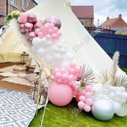 Rose Gold Memorial Day Party Wedding Backdrop Baby Shower Pearl White Holidays Event Celebration Birthday Balloon Garland