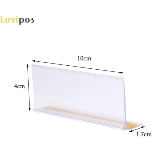 Self-adhesive Data Strip Label Holder Tray Rack Shelf Edge Display Clear Scanner Rail Price Tag Card Sign Frame Pop Clip Talker