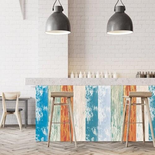 Wall stickers self-adhesive color wood grain Japanese-style living room stickers waterproof staircase stickers furniture renovat