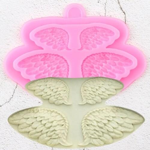 Angel Wings Silicone Molds Birds Feather Cupcake Topper Fondant Mold Wedding Cake Decorating Tools Chocolate Candy Resin Moulds