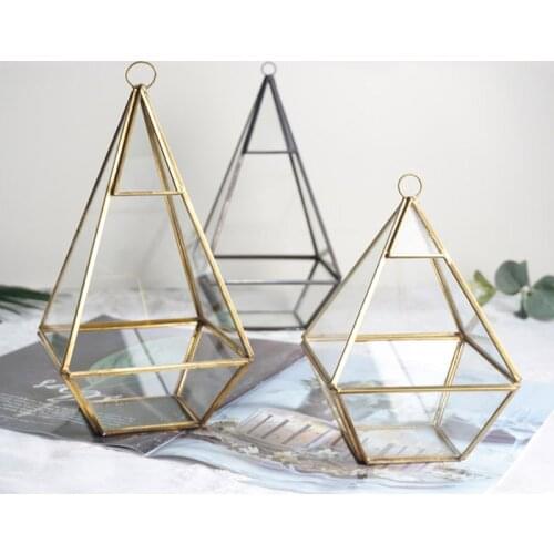 Glass Geometric shape vase succulent plants Everlasting flower Home Decoration Flower terrarium glass containers flower vase