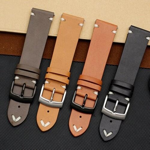 High quality leather watch band for Universal compatible Soft Leather Bracelet 18 20 22mm watch band