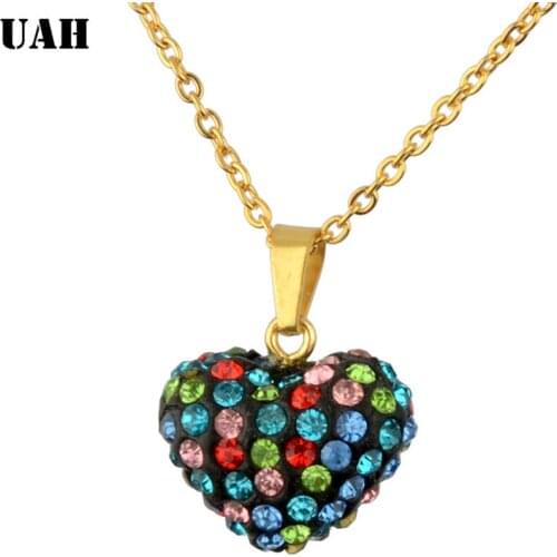 UAH Bohemian Multicolor Crystal Heart Choker Necklace for Women Necklace Pendant on neck Chocker Necklace Jewelry Gift