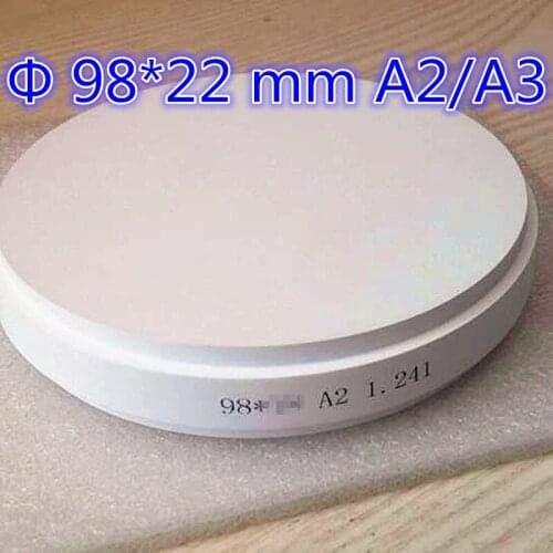 10 Pieces OD98*22 MM Pre-Shade A2/A3 Dental Zirconia Ceramic Blocks For Open CAD CAM Milling System Making Porcelain Denture