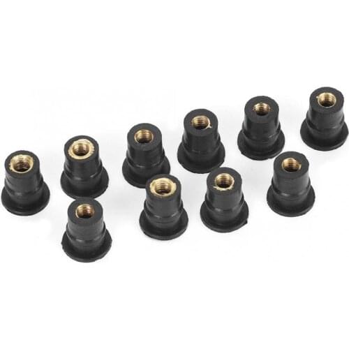 10Pcs M5 Rubber Well Nuts 5mm/0.2in Metric Motorcycles Windshield Bolts Wellnut Brand New High Quality Motorcycle Parts