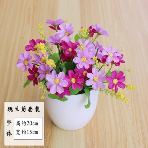 15x20cm Artificial Daisy Flower Bonsai Home Bedroom Living Room Desktop Ornament White Potted Bonsai Party Decor Fake Flowers