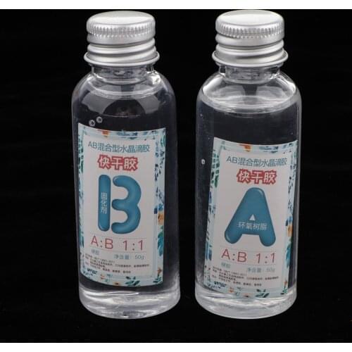 2Pcs DIY Hard Type Resin Crystal Clear Glue Curing Epoxy Resin Materials for Jewelry Making, Handmade Craft