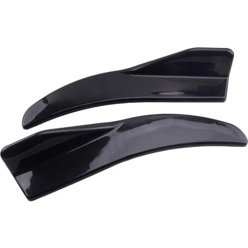 2pcs Universal Car Side Skirt Rear Bumper Spoiler Lip Angle Splitter Diffuser Winglet Aprons Black ABS MJ-H00831-D3