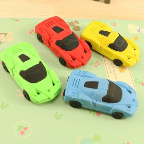 36 pcs/lot Creative Racing Car Eraser Cute Rubber Erasers Promotional Gift for kids Stationery office school supplies