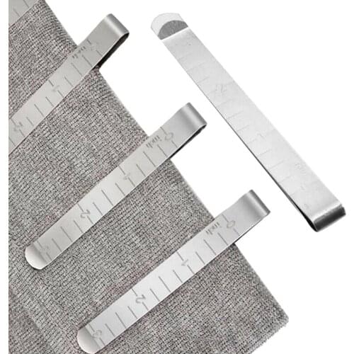 5Pcs Stainless Steel Measuring Ruler Metal Hemming Clips Sewing Crimping Clip For DIY Sewing & Stitching Pinning Marking