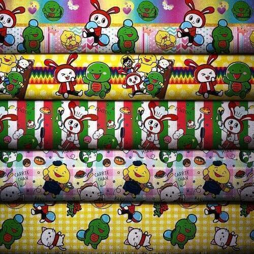 50cm*140cm Cartoon Printed Polyester Cotton Fabric Patchwork for Sewing Dress Cloth Making Puppet