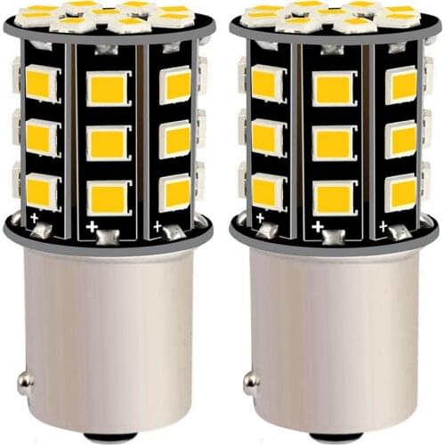 2PCS 1156PY 7507 PY21W BAU15S 33 Chips LED Car Rear Direction Indicator Lamp Auto Front Turn Signals Light Bulb Amber Yellow 12V