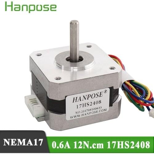 Free shipping and Quality 17HS2408 4-lead Nema 17 Stepper Motor 42 motor 42BYGH 0.6A CE ROSH ISO CNC Laser and 3D printer