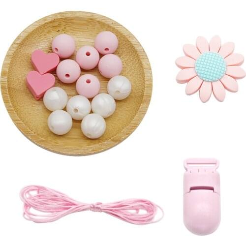 Cute-idea 1set Baby Silicone Beads Chewable teething teether DIY Baby Pacifier Chain Accessory toys Baby Product Boy Girl gifts