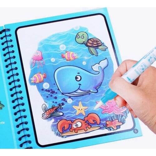 Montessori Toys Reusable Coloring Book Magic Water Drawing Book Sensory Early Education Toys for Kids Birthday Gift