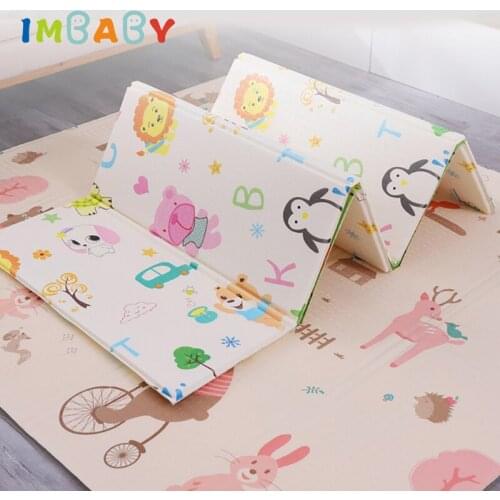 IMBABY Foldable Crawling Mat For Children Thicken Baby Play Mat Child Playpen Carpet Cartoon Foam Floor Mat Play Carpet Playmats