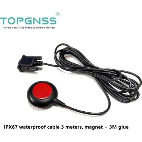 Cable 3m GNSS GPS GLONASS Antenna Receiver 5V RS232 protocol DB9 female connector, waterproof for industrial applications