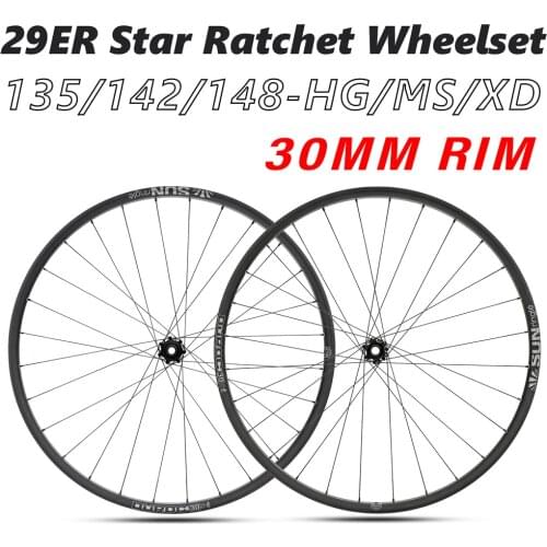 MTB 29er Wheelset 29inch Sun Ringle Duroc 30MM Tubeless rim with M350 Star Ratsche 28H Straightpull hub 135/142/148 Boost