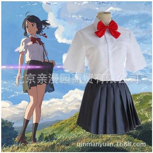 Japanese Anime Makoto Shinkai Movie Your Name Cosplay Costumes Miyamizu Mitsuha Tachibana Taki Cosplay Costumes School Uniform