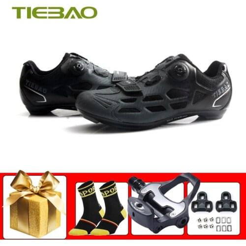 Tiebao Road Cycling Sneakers Breathable Self-locking Wear-resistant Racing Bicycle Shoes Bicicleta Triatlon Rotating Button