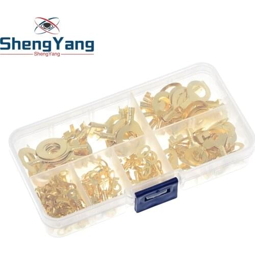 150pcs/set Round Terminal Block DJ431 O-type Lugs Terminals Cold-Pressed Connector Copper Tab Wiring Nose Combination Set