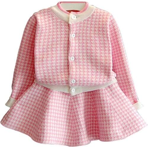 Fashion Outfit Kids Girls Clothing Sets 2019 Autumn Girls Clothes Sweater Blouse+Short Skirts 2pcs Kids Suit Children Clothing