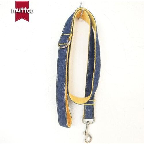 MUTTCO retailing self-designed personalized high quality dog leash THE YELLOW JEAN 5 sizes nylon dog collars and leashes UDL037