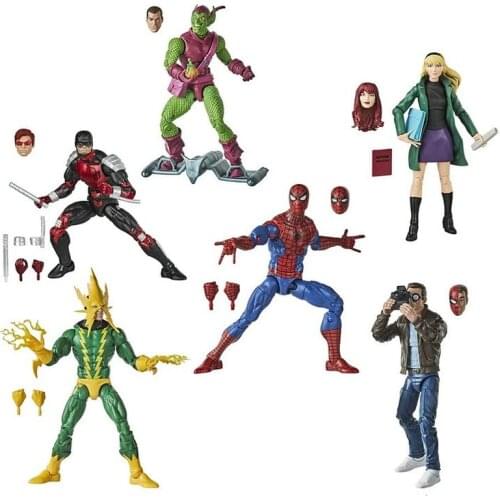 Spot Marvel Legends Spider-Man Retro Set Green Magic Gwen Pitt Parker Electro Daredevil Anime Monsta X