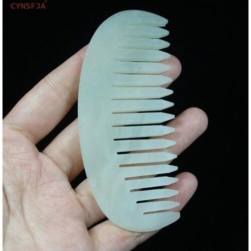 CYNSFJA Real Rare Certified Natural Chinese Hetian Jade Amulets Jade Comb High Quality Hand Carved Artworks Best Birthday Gifts For Parents Friends