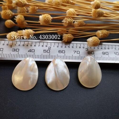 100pcs/lot 15x20mm Natural White Drop Mother of Pearl shell for DIY Jewelry Pear & Teardrop MOP Pearl shell For Earrings