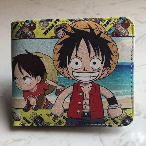 New Arrival Anime One Piece Cosplay PU Leather Short Wallet Men Women Fashion Cartoon Money Purse Students Creative Coin Pocket