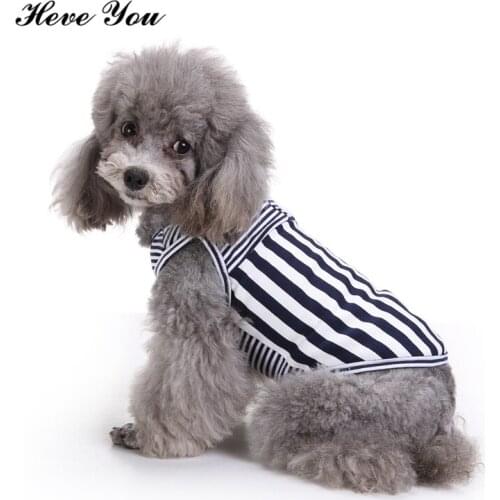 Heve You Clothes For Small Dogs Pet Vests Puppy Chihuahua Clothes Stripe Dog Clothing Cats Vest Dog Pet Clothes 2 Color