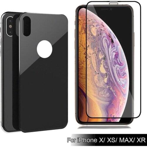 Front and back Tempered Glass on Cover For iPhone X XR 6S Plus Full Cover Screen Protector Film For iphone XS max 7 8 Plus Glass