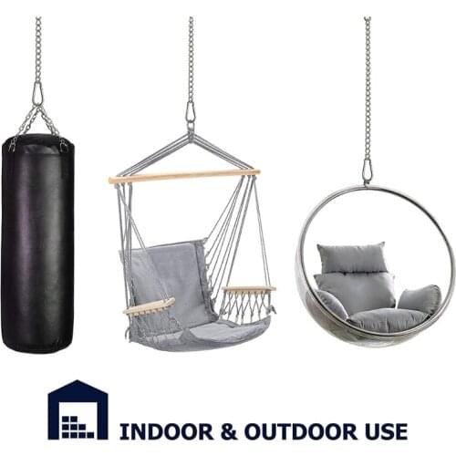 Adjustable Home Hammock Chain With Two Carabiners Garden Stainless Steel Indoor Outdoor Safety Hanging Chair Portable