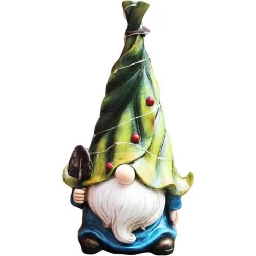 Christmas Light Old Man Christmas Tree Scene Layout Garden Home Shopping Mall Decoration Gift Garden Resin Statue