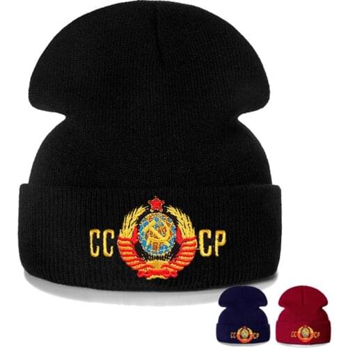 Russian Love CCCP Beanies 3D Letter Embroidery Men Women Knit Winter Skullies Bonnet Hats