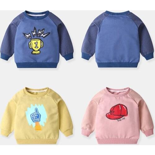 Sweatshirt for Boys Baby Cartoon O-neck T Shirt Clothes Kids Pullovers Tops Girls Print Tee Shirt Toddler Cotton Long Sleeve Tee