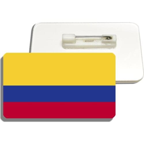 Columbian National Flag Brooch For Women And Men Vintage Columbia Flag Pin Hat Clothes Accessories Acrylic Patriotic Badge