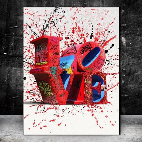 ALL YOU NEED IS LOVE Graffiti Art Posters Canvas Prints Street Art Abstract Paintings on the Wall Art Decor Pictures Cuadros